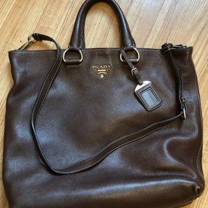 Prada Vitello Daino Leather Shoppers Tote